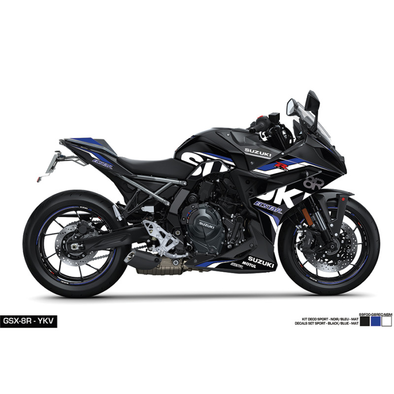 KIT DÉCO ECSTAR NOIR-BLEU POUR GSX-8R