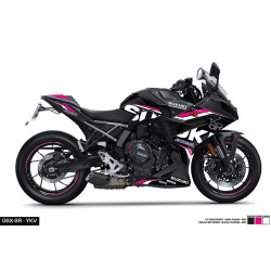 KIT DÉCO ECSTAR NOIR-FUCHSIA POUR GSX-8R